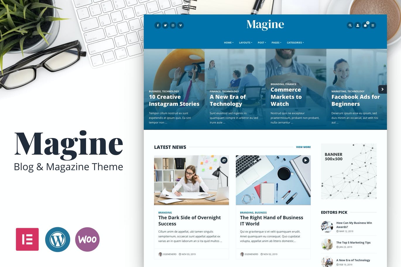Share theme Magine - Business Blog WordPress Theme