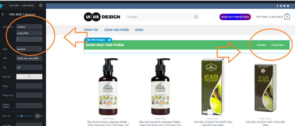 Thêm Category vào Title trong UX Builder theme Flatsome
