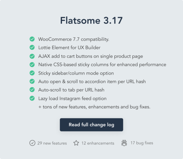 Update Theme Flatsome 3.17.2 mới nhất 06/2023